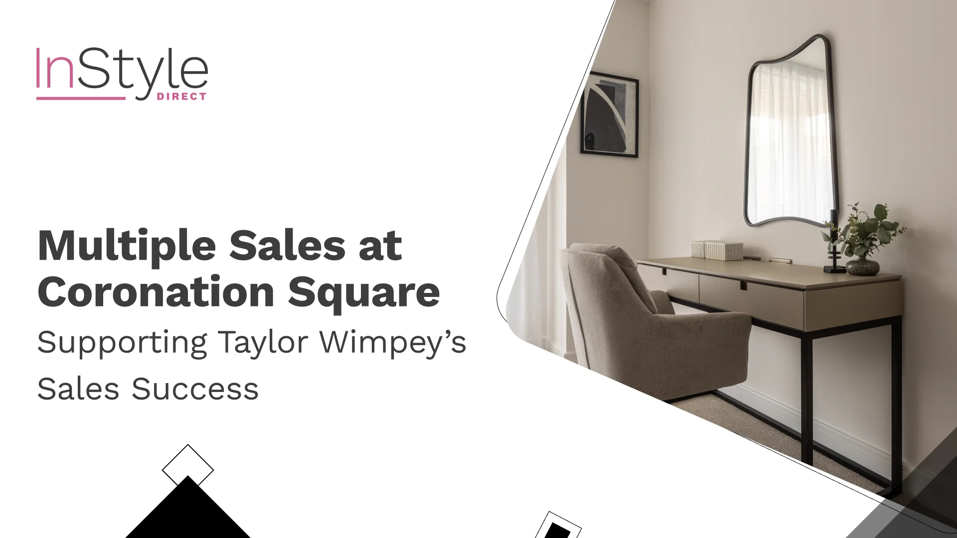 InStyle Direct furnished interior at Coronation Square, supporting Taylor Wimpey’s property sales success