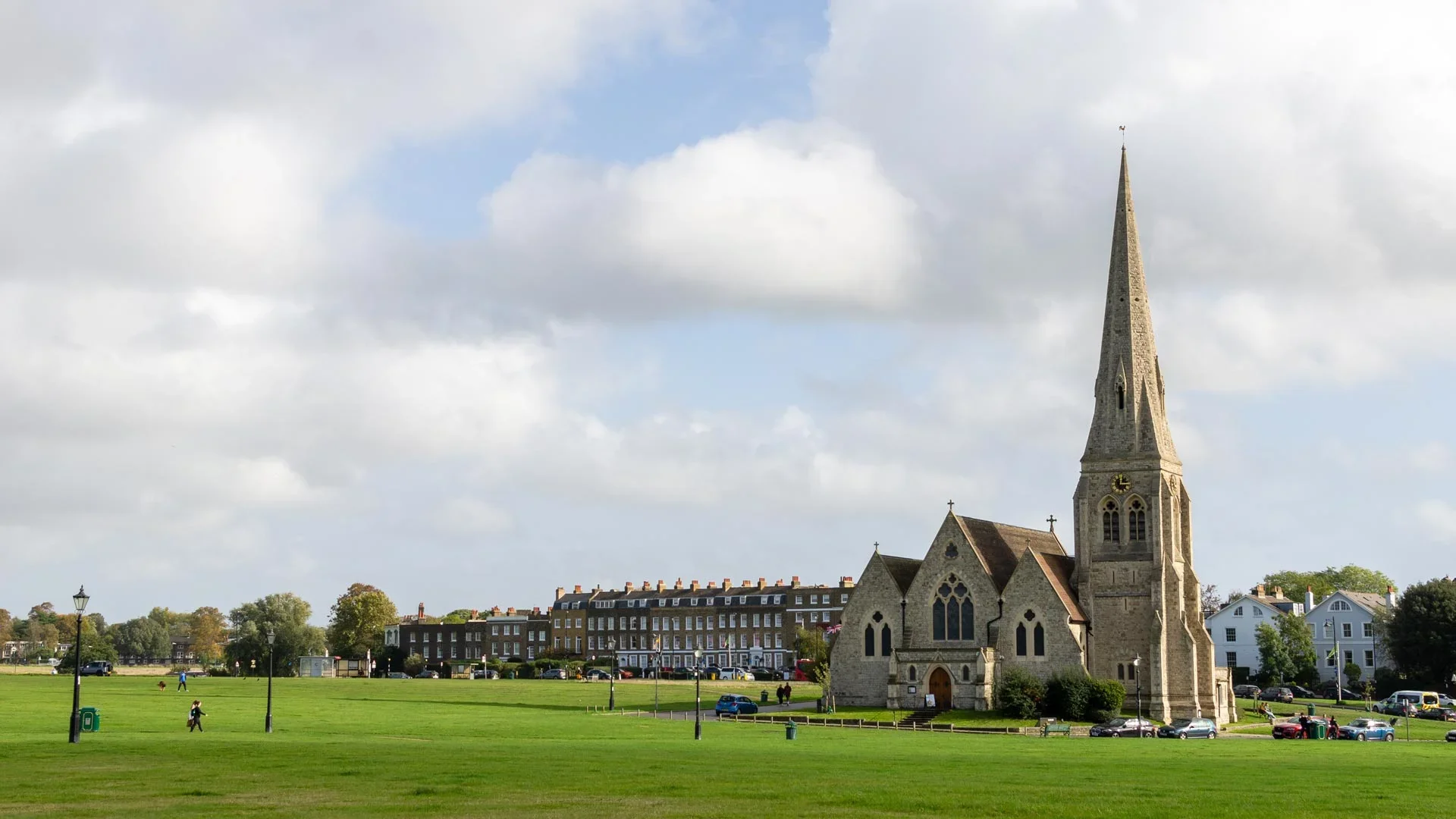 all-saints-church-and-georgian-crescent-blackheath-common-london
