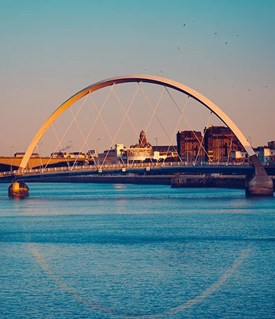 clyde-arc-bridge-squinty-bridge-sunset-glasgow