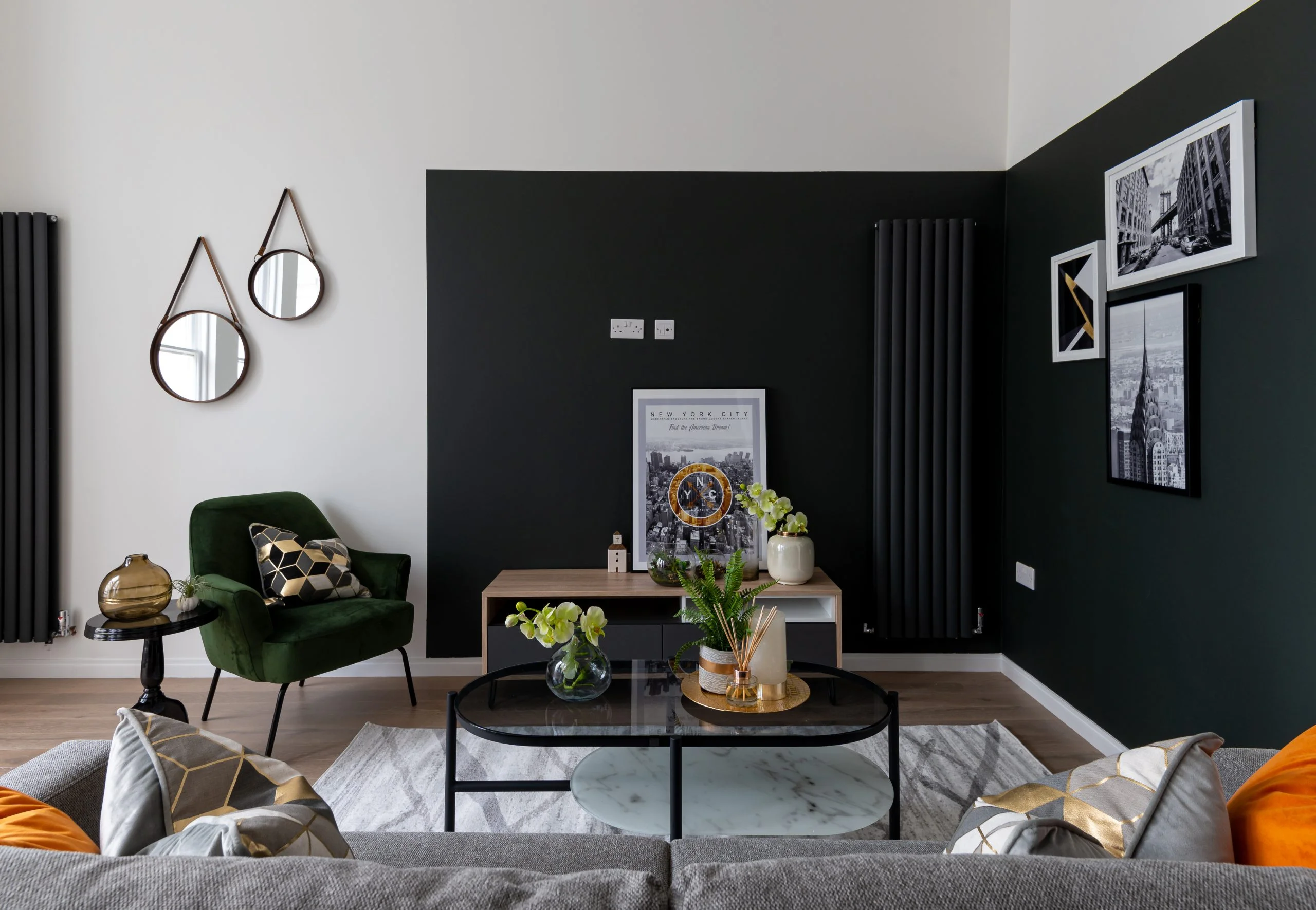 Modern PRS living room furniture package in Notting Hill London with stylish interior design and rental-ready setup