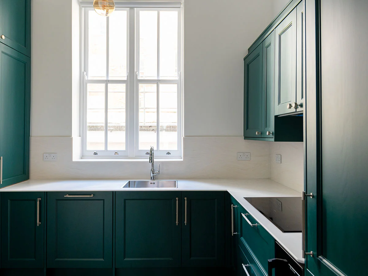 Professionally refurbished open-plan living space designed to improve property value, tenant appeal and long-term investment returns.